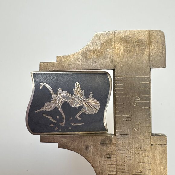 Antique Sterling Silver 925 Siam Dancing Girls Cufflinks Size 0.75" Length - Picture 8 of 11